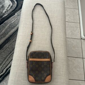 Louis Vuitton Brown Monogram Crossbody Bag with Tan Trim